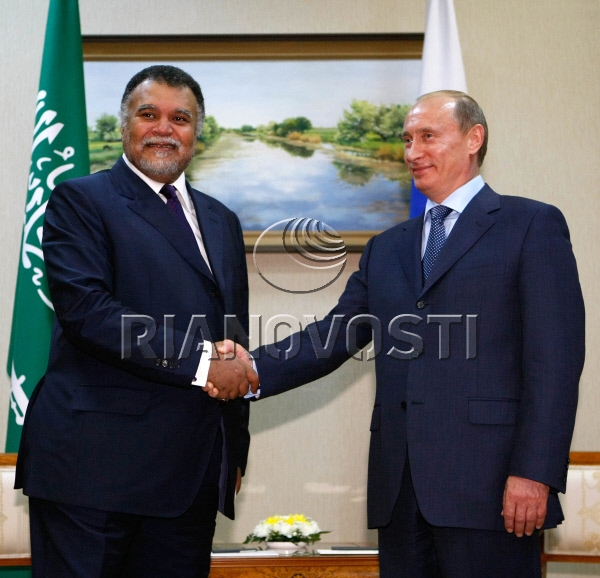 Vladimir Putin meets with Bandar Al-Saud, secretary-general of Saudi Arabia's National Security Council, in Astrakhan